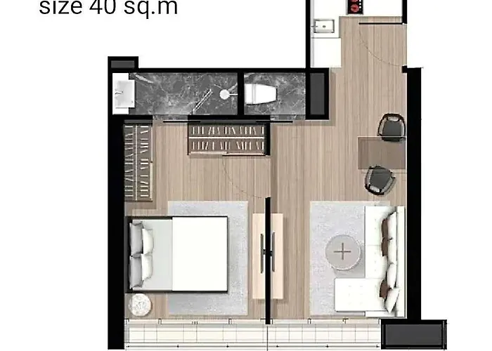 Rooftop Pool Gym Luxury Cozy 1br 1170@phromphong ホテル